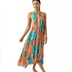 O'Neill Jennifer Women's Woven Halter Maxi Dress Beach Cover-Up NWT